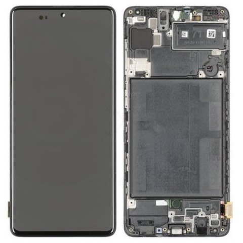 LCD+Touch screen Samsung A715 A71 juodas (black) (O)